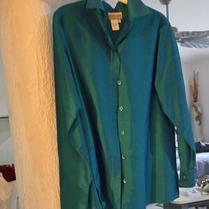 Coldwater Creek Vibrant Blue Silk Blouse